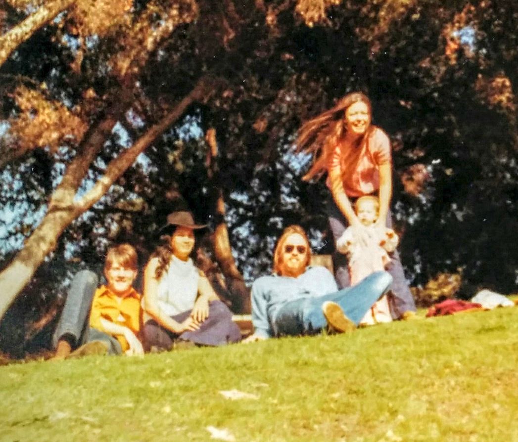 KQED staffer Heather Blosser sent us this picture of her parents (far right) with her as a toddler, taken in the 1960s
