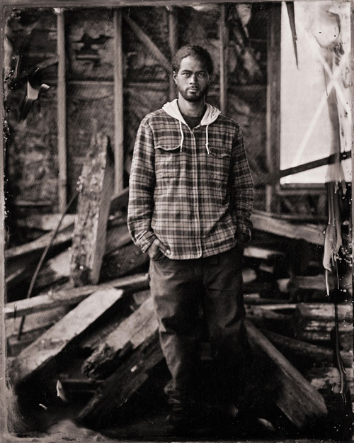 A tintype of Jesse, one of the apprentices at The Garden Project, a program that teaches at-risk youth organic farming and landscaping -- and helps feed thousands of needy San Franciscans.