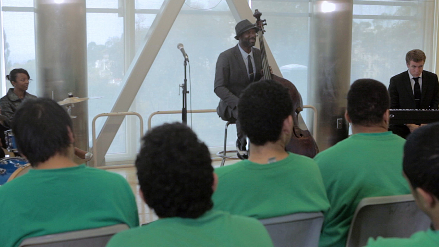 Marcus Shelby and band in Juvenile Justice Center