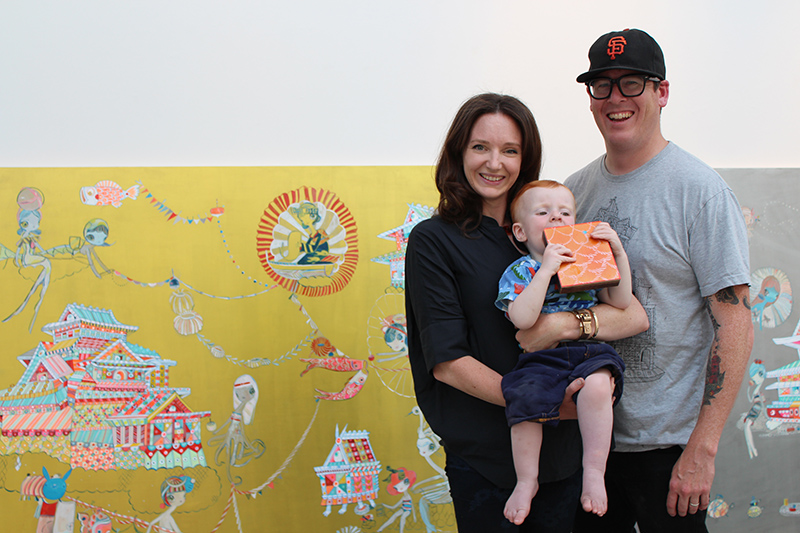 Artist duo KEFE -- Kelly Tunstall,  Ferris Plock and their child