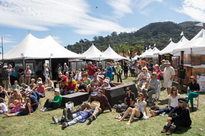 3. Crowds gather in Marinship Park for the Sausalito Art Festival.