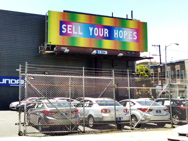 Anthony Discenza's billboard featured in Way Out West