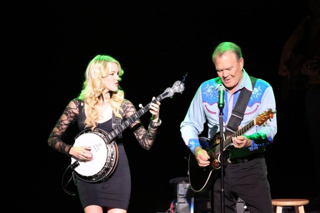 Ashley Campbell and Glen Campbell performing together on “The Goodbye Tour,”