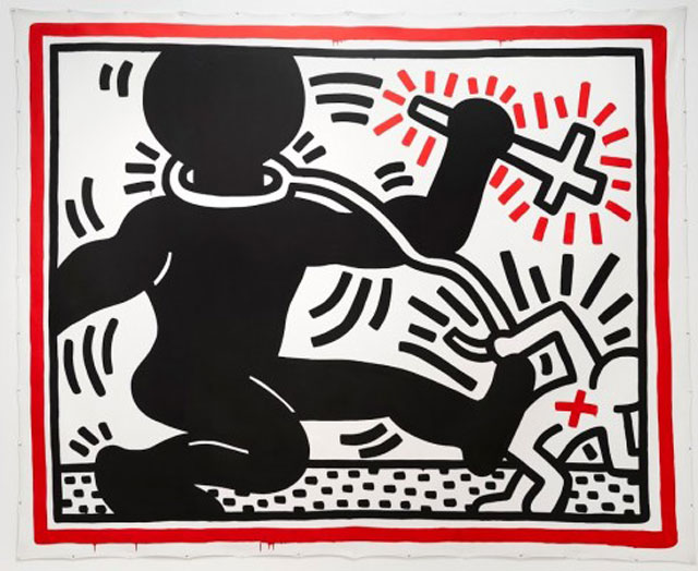 Keith Haring, Untitled (Apartheid), 1984; c. Keith Haring Foundation
