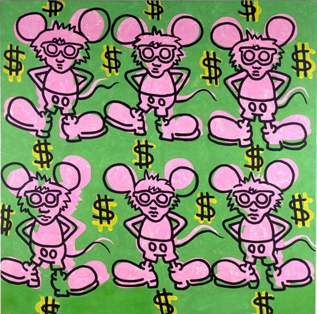 Keith Haring, Andy Mouse, 1985; c. Keith Haring Foundation