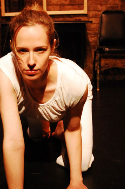 Maura Halloran as the titular cat in Pussy; photo by Claire Rice.