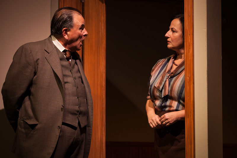 Paul Finocchiaro pesters Jeri Lynn Cohen in "The Office" by Alice Munro. (Photo: Mark Leialoha)
