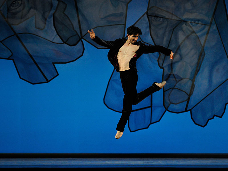 San Francisco Ballet's Davit Karapetyan as the Shostakovich-like figure in the "Chamber Symphony"  middle section of Alexei Ratmansky's "Shostakovich Trilogy."