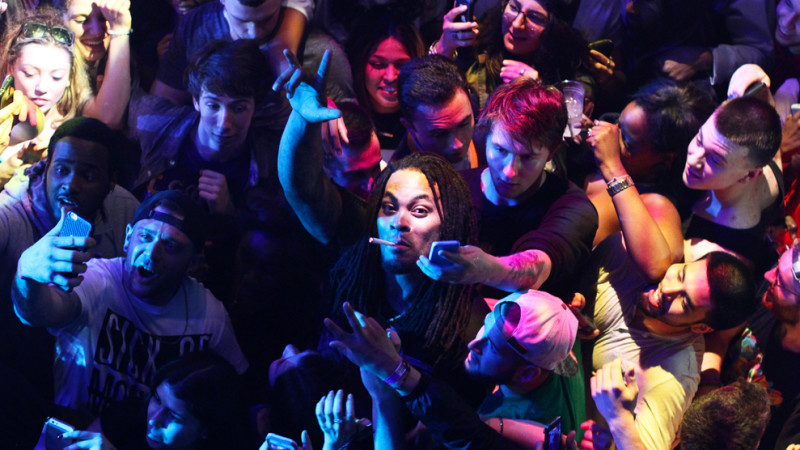 Waka Flocka Fame amid the crowd at Webster Hall in New York City on April 20. (Polina Yamshchikov for NPR)