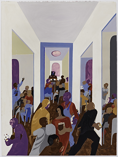 Jacob Lawrence, University, 1977. (Gift of Dr. Herbert J. Kayden and Family in memory of Dr. Gabrielle H. Reem © 2015 The Jacob and Gwendolyn Lawrence Foundation, Seattle / Artists Rights Society (ARS), New York)