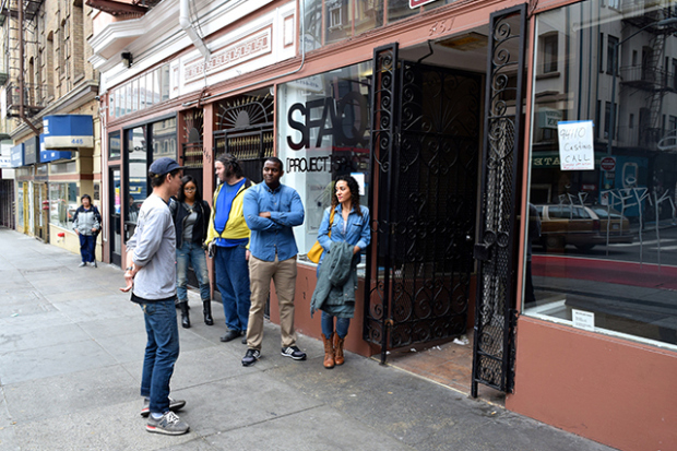 Outside the <i>94110</i> auditions at SFAQ (Courtesy of Jenny Manrique/Mission Local)