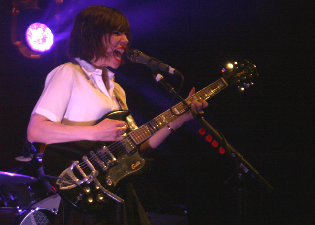 Carrie Brownstein of Sleater-Kinney at the Masonic. May 2, 2015. (Photo: Gabe Meline)