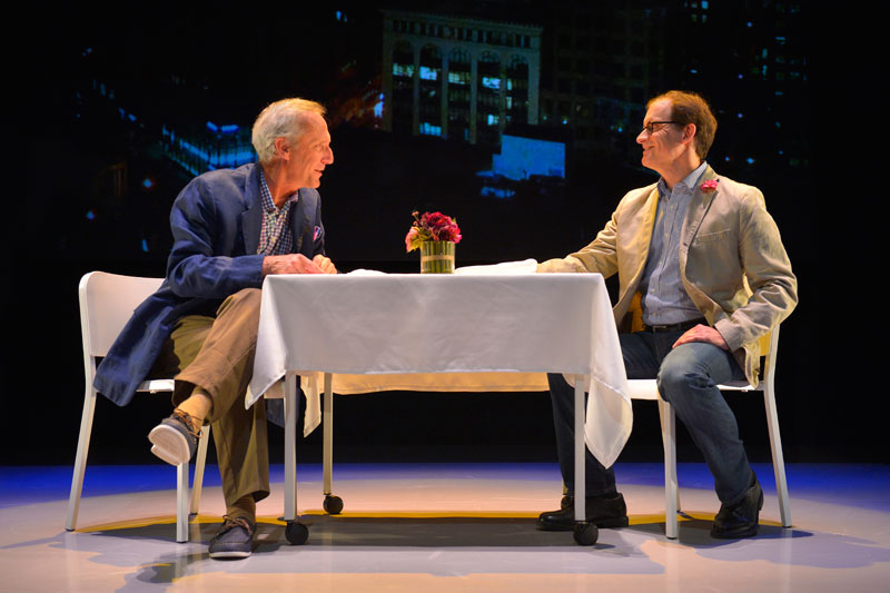 Dan Hiatt and Anthony Fusco reminisce about old times in Caryl Churchill's Love and Information. (Photo: Kevin Berne)