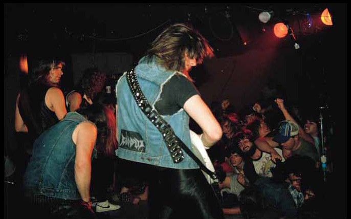Exodus playing live at Ruthie's Inn, Berkeley, in1984. (Photo by Brian Lew)