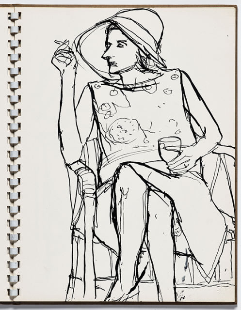 Richard Diebenkorn (U.S.A., 1922–1993), Untitled from Sketchbook #13, page 13, c. 1965–66. Pen and ink on paper. Gift of Phyllis Diebenkorn, 2014.13.15. © The Richard Diebenkorn Foundation