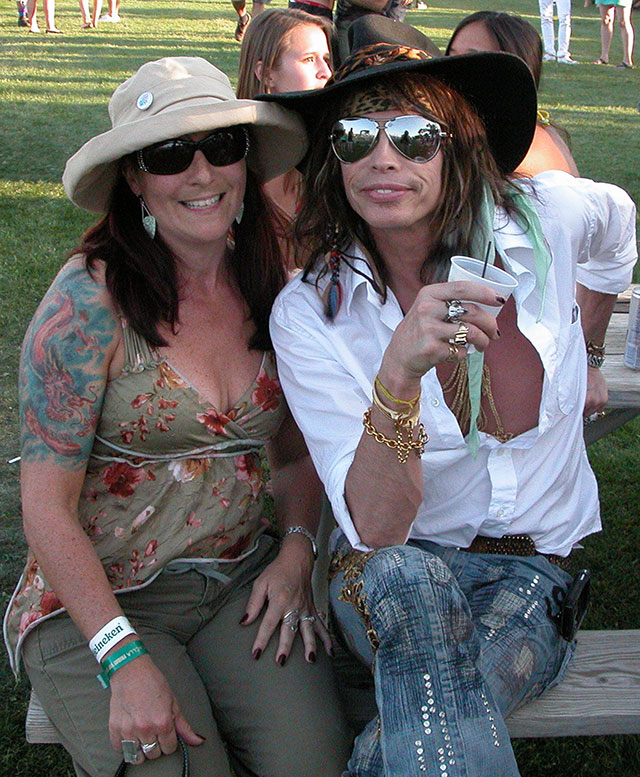 Jocelyn Kane with Aerosmith's Steven Tyler. 