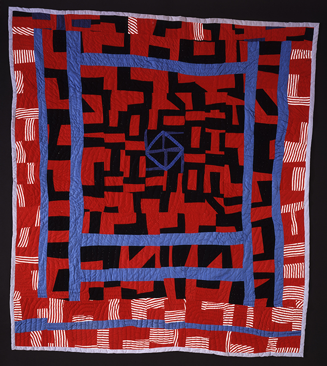 Pieced by Sherry Byrd, quilted by Willia Ette Graham and Johnnie Wade, 'Roman Stripe Variations,' 1989. (Courtesy of the collection of Eli Leon and OMCA)