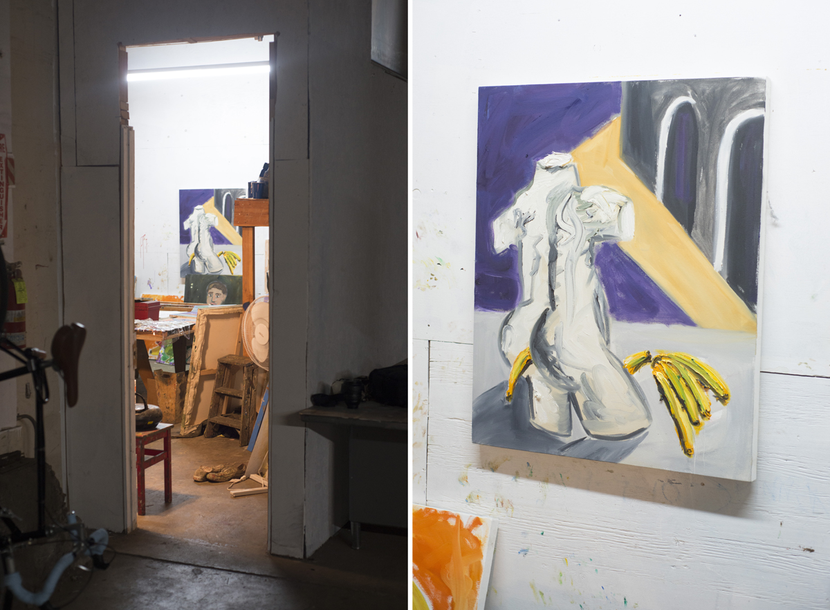 A view into Boadwee's studio and 'After DeChirico.'