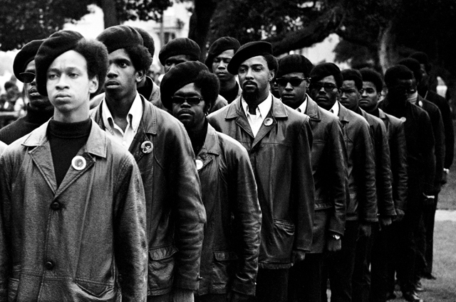 Panthers on parade at Free Huey rally in Defermery Park (named by the Panther Bobby Hutton Park) in West Oakland, July 28, 1968.