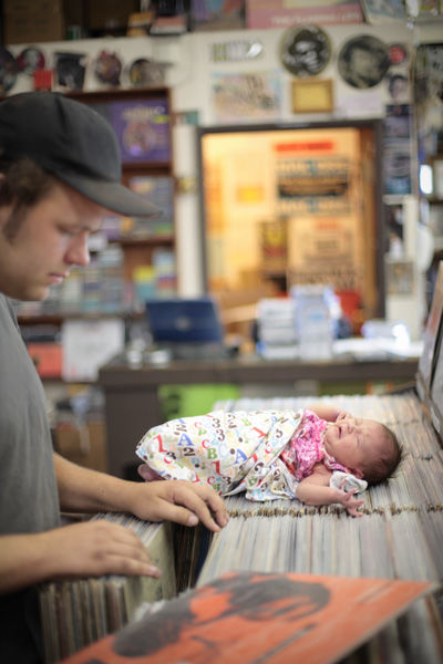It's best to introduce your child to record shopping at an early age, right?