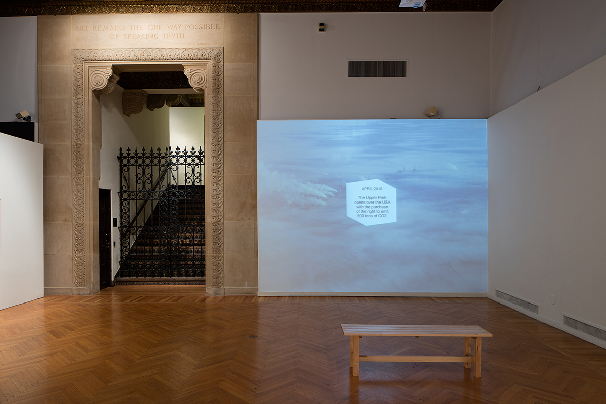 Amy Balkin, Installation view at Mills College Art Museum of 'PUBLIC SMOG,' 2004 – ongoing.