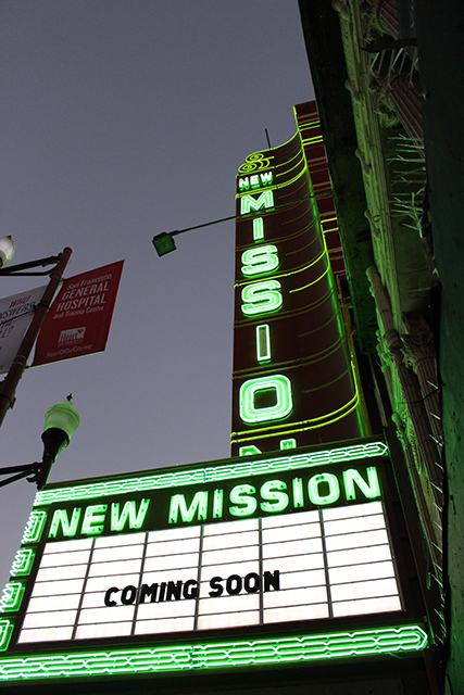 The marquee on Mission Street.