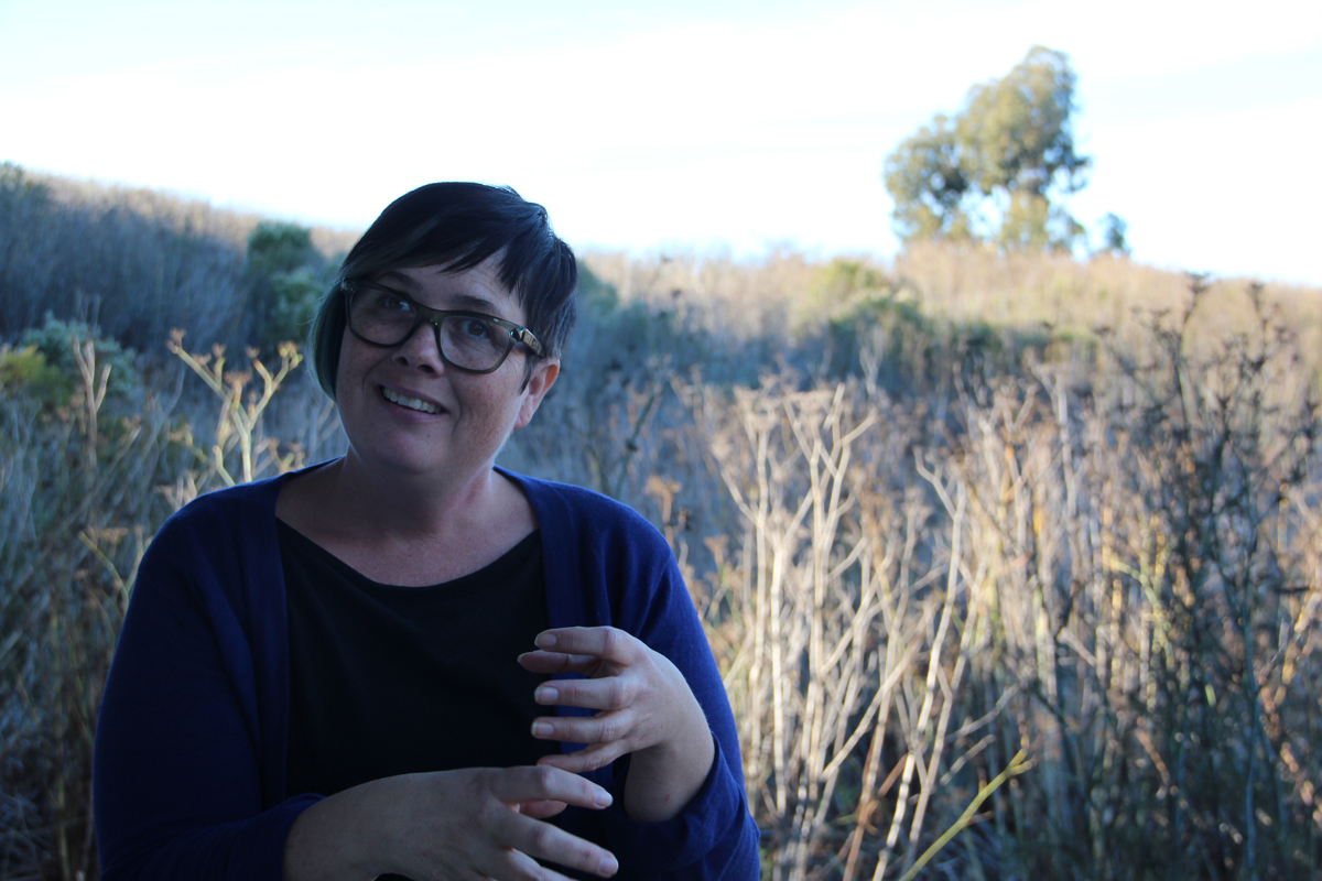 Jen Boyd against a background of wild fennel.