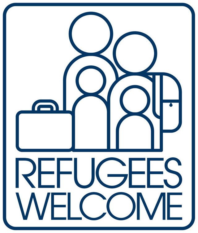 Design for "Refugees Welcome Sticker Set."