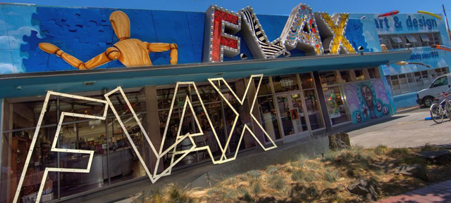 FLAX art & design's iconic Market Street facade.