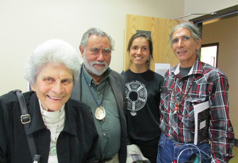 Helen Mayer Harrison and Newton Harrison with Laura and Benny Fillmore of the Washoe Tribe
