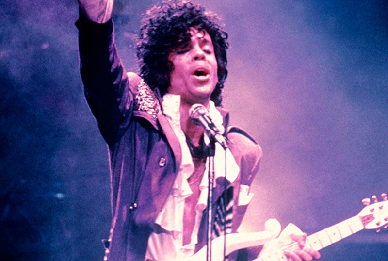 Prince performing in the hit film 'Purple Rain.'