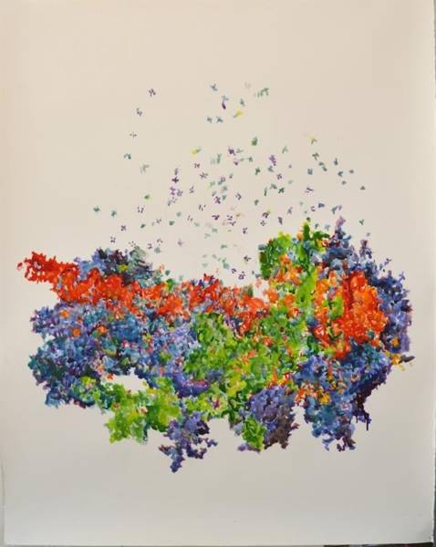 "Ribosome Metamorphosis," by chemist-turned-artist Michal Gavish (2016). She's one of the artists who's benefited from Palo Alto's city-sponsored, affordable studio space.