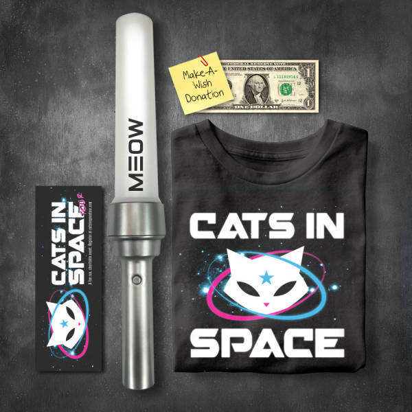 Registration for the Cats in Space Tour run from $10 to $25 per person and include memorabilia and a dollar donation to Make-A-Wish. 