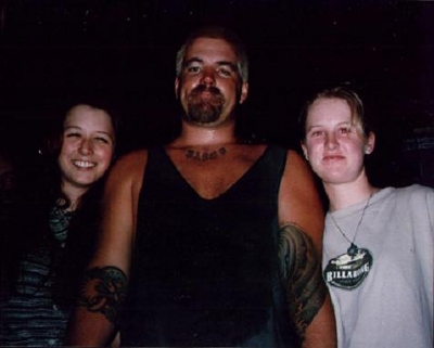 The last known photo of Brad Nowell, with fan Barbie Shearer and friend.