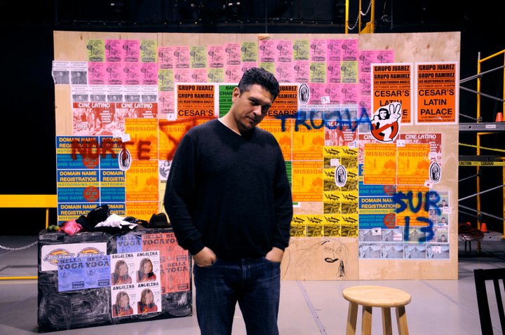 Paul Flores in front of the set for his 'You're Gonna Cry." Photo: Ramses El-Qare