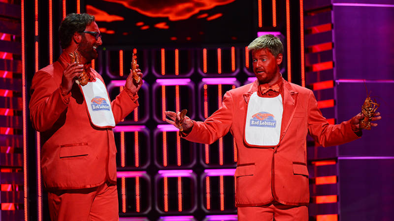 Tim Heidecker and Eric Wareheim of Tim & Eric perform during "The Big Live Comedy Show" in 2013. 