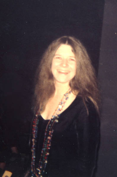 Polaroid photo of Janis Joplin backstage