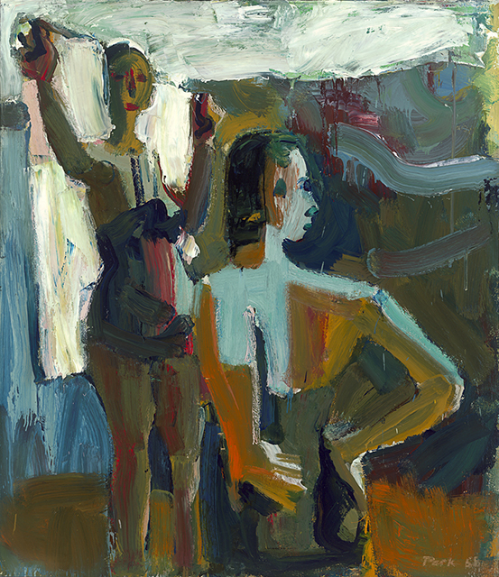 David Park, 'Two Bathers,' 1958. Collection SFMOMA, Purchase through gifts of Mrs. Wellington S. Henderson, Helen Crocker Russell, and the Crocker Family, by exchange, and the Mary Heath Keesling Fund.