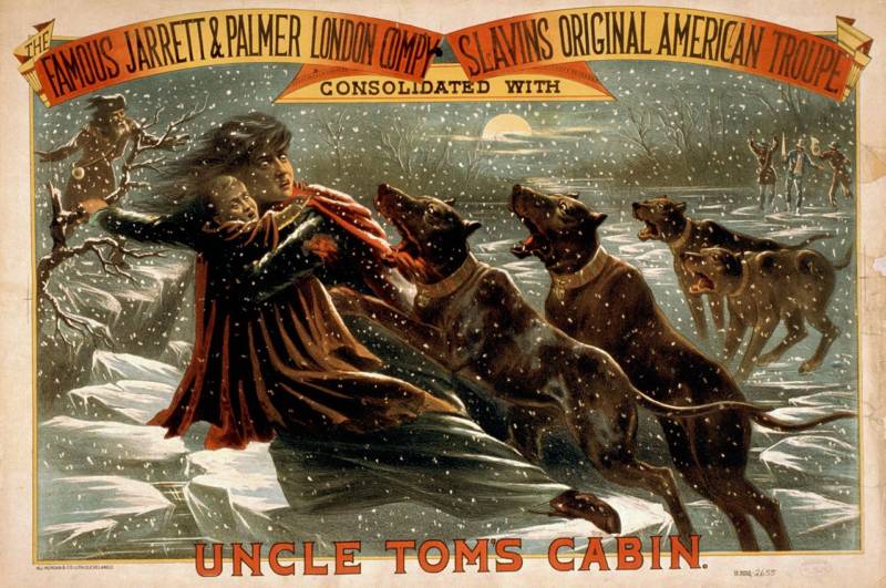 A poster for a stage version of "Uncle Tom's Cabin' 
