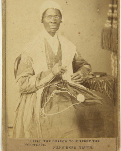 Sojourner Truth always captioned her cartes de visite "I sell the shadow to support the substance" to show her ownership of herself and her image