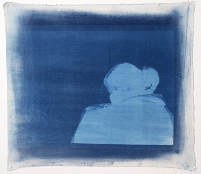 Takeshi Moro, cyanotype on unstretched cotton canvas.