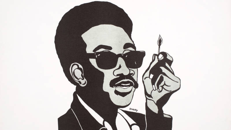 Emory Douglas, H. Rap Brown (Man with Match), 1967. Poster, 17 x 22 in. Collection of the Oakland Museum of California. All Of Us Or None Archive. Gift of the Rossman Family Emory Douglas, H. Rap Brown (Man with Match), 1967. Poster, 17 x 22 in. Collection of the Oakland Museum of California. All Of Us Or None Archive. Gift of the Rossman Family