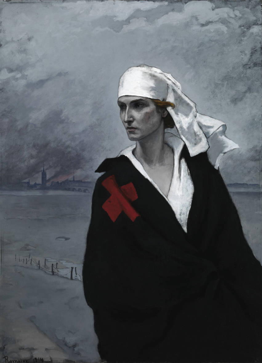 Brooks sold reproductions of her 1914 "La France Croisée" to raise money for the Red Cross during World War I.