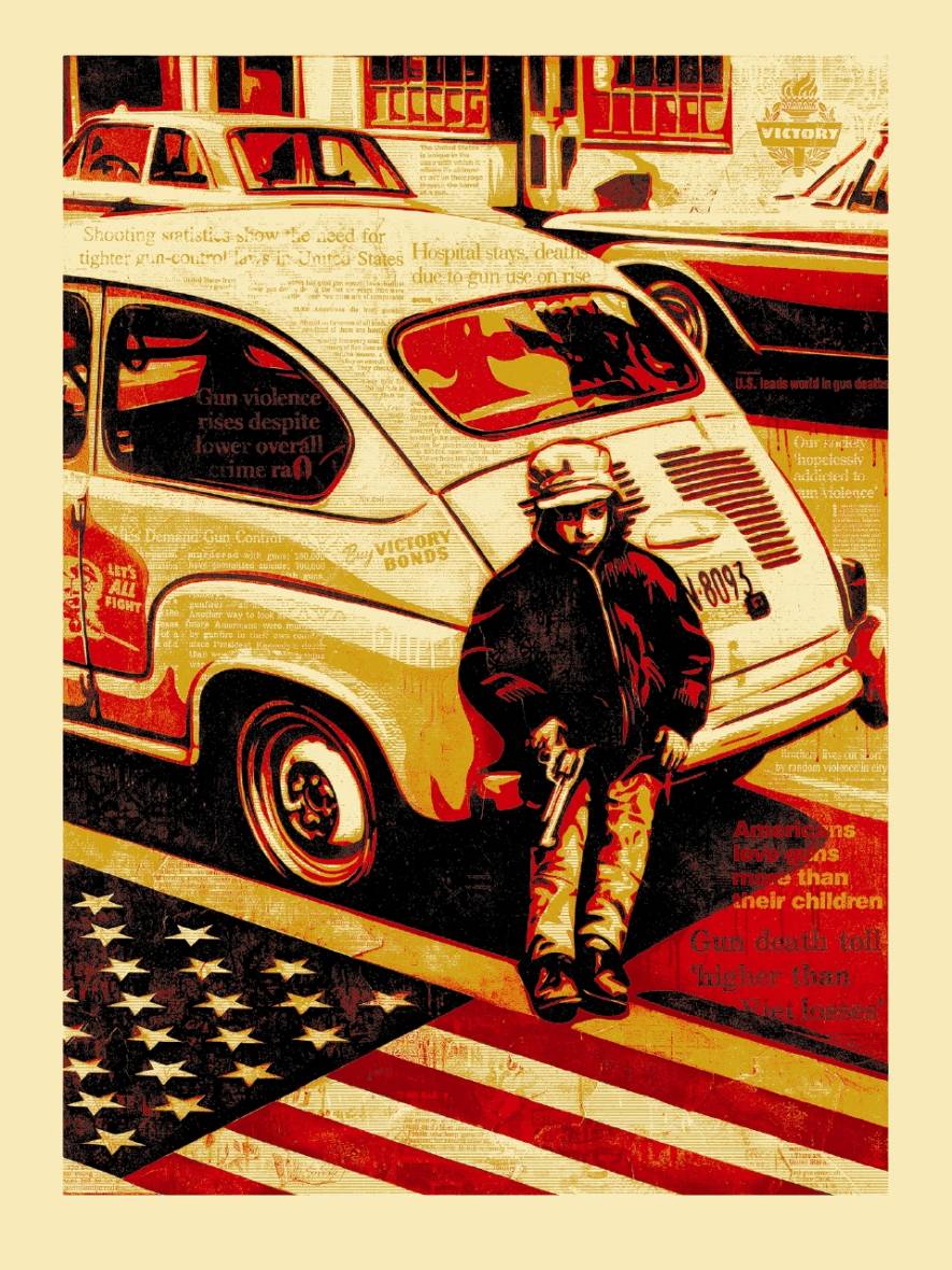 Shepard Fairey x Jim Marshall, 'Gun Culture,' American Civics Series (Serigraph, 2016).