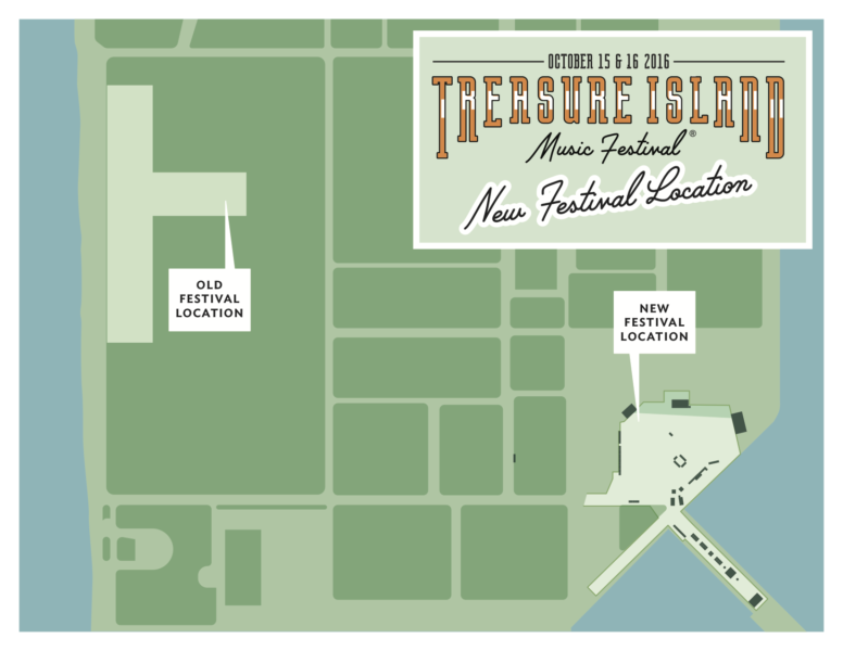 Treasure Island Music Festival moves to the island's eastern shore.