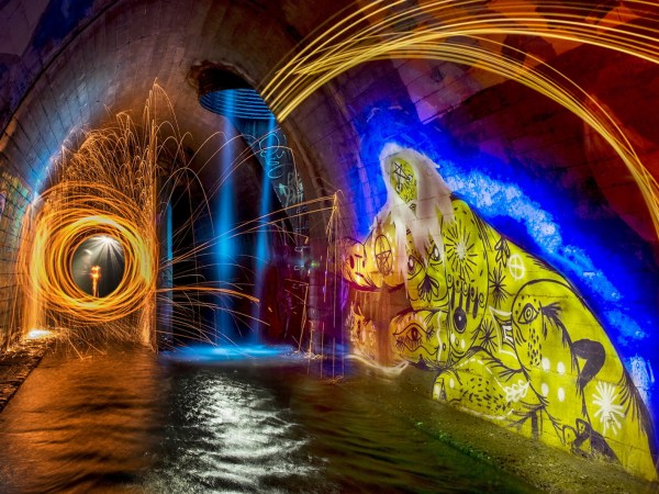 Work in an underground tunnel by unknown artist.