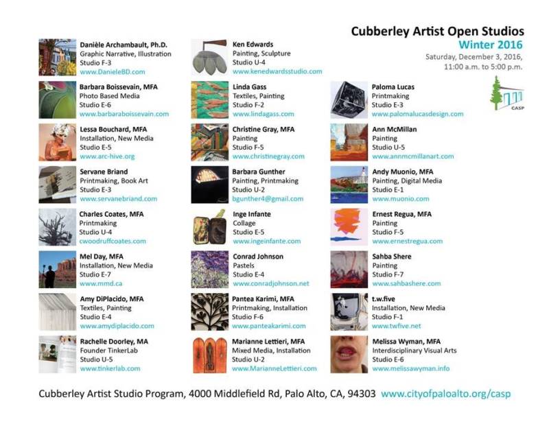 Cubberley is also home to 24 subsidized artist studios. The city charges a third of the market rate for an old building in Palo Alto: less than a dollar a square foot. The city also organizes events like open studios to drive foot traffic and art sales.