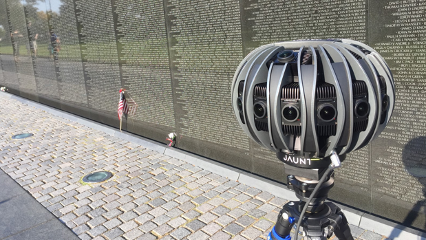 Jaunt's VR camera at the Vietnam Veterans Memorial. (Courtesy Jaunt)