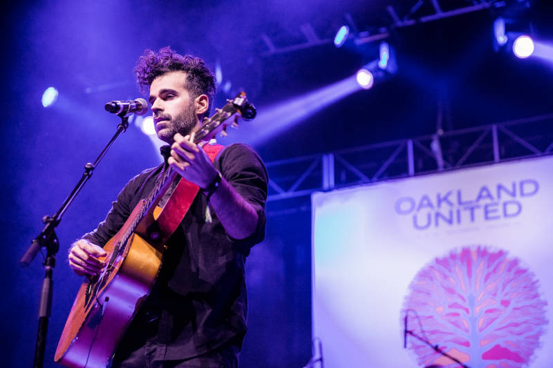 Geographer performs at the Oakland United benefit at the Fox Theater on Dec. 14, 2016. 