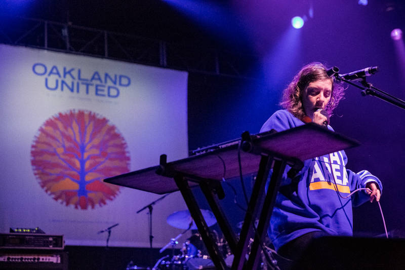 Merrill Garbus of tUnE-yArDs performs at the Oakland United benefit on Dec. 14, 2016. 